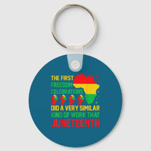 Juneteenth - afro american civil rights black keychain