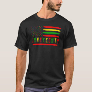 Juneteenth Afro American Flag Melanin Black Pride  T-Shirt