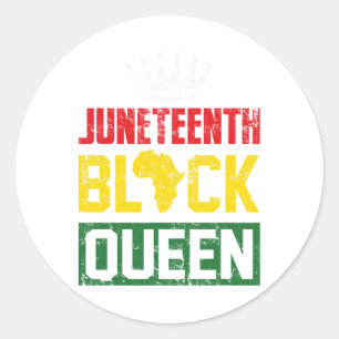 Juneteenth Afro American Women Mom Matching Junete Classic Round Sticker