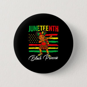 Juneteenth afro girl dabbing black princess kids 2 inch round button