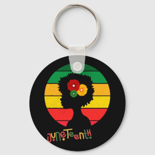 Juneteenth Afro Queen I Am Black History Proud Keychain