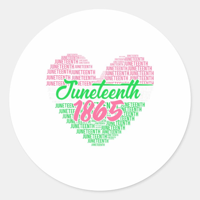 Juneteenth Aka Love Heart  Classic Round Sticker (Front)