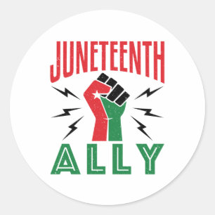 Juneteenth Ally June 19 Support Classic Round Sticker