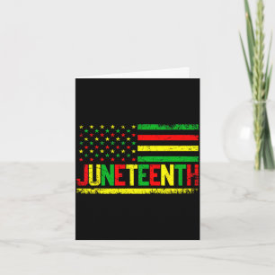 Juneteenth american flag emancipation melanin card