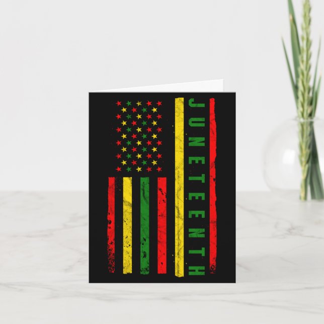 Juneteenth american flag emancipation melanin card (Front)