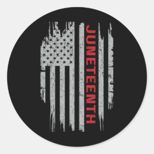 Juneteenth American Flag Usa Classic Round Sticker