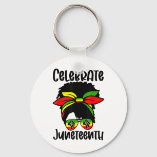 Juneteenth Ancestors Black African American Flag P Keychain