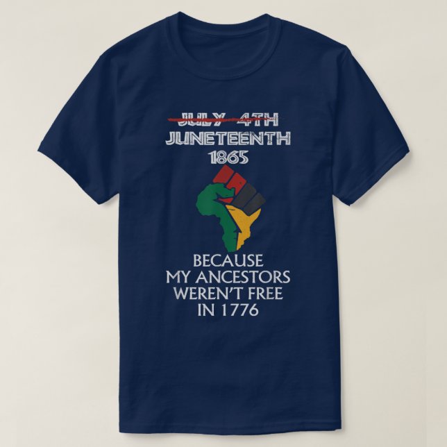 Juneteenth Ancestors Black African American Flag P T-Shirt (Design Front)