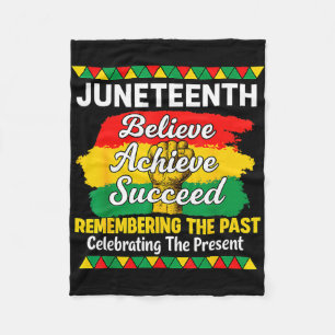 Juneteenth believe achieve succeed african fleece blanket