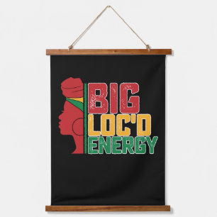 Juneteenth Big Loc'd Energy Black Freedom Hanging Tapestry