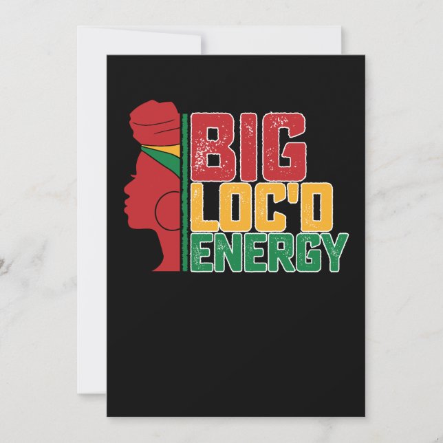 Juneteenth Big Loc'd Energy Black Freedom Invitation (Front)
