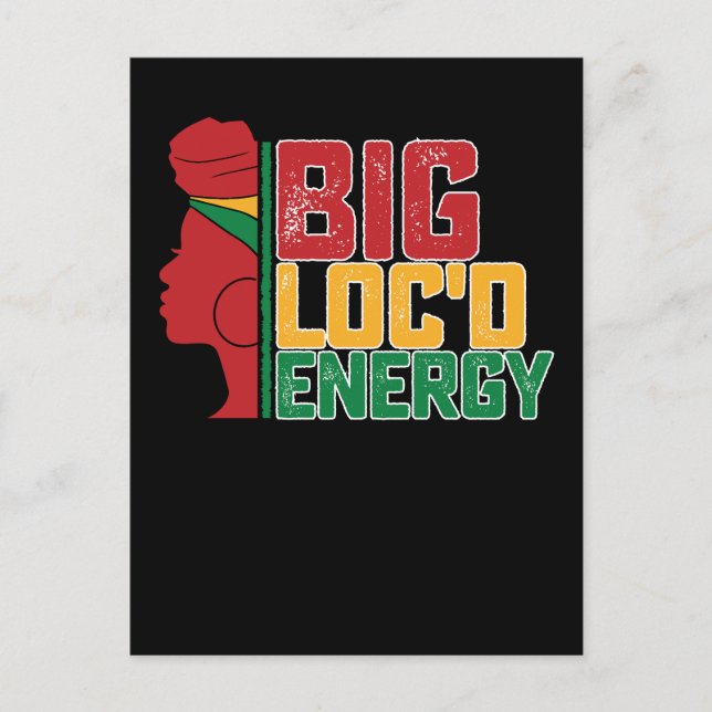 Juneteenth Big Loc'd Energy Black Freedom Invitation Postcard (Front)
