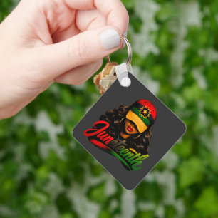Juneteenth Black Afro Women Melanin Freedom 1865 Keychain
