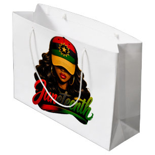 Juneteenth Black Afro Women Melanin Freedom 1865 Large Gift Bag