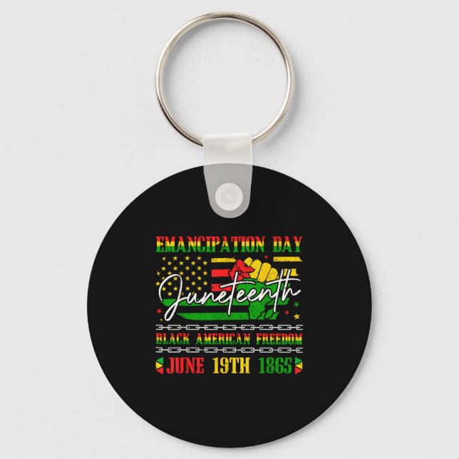 Juneteenth black american freedom 1865 keychain (Front)