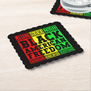 Juneteenth Black American Freedom Remembering Cool Paper Coaster