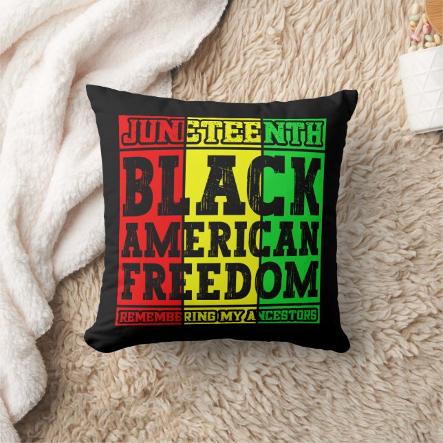 Juneteenth Black American Freedom Remembering Cool Throw Pillow (Blanket)