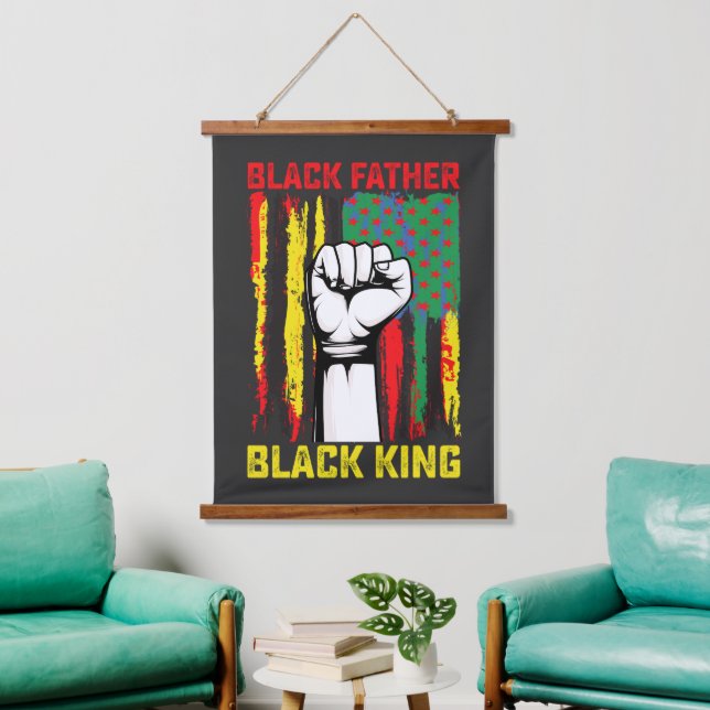 Juneteenth Black Father Day Dad King Celebrating F Hanging Tapestry (Living Room)