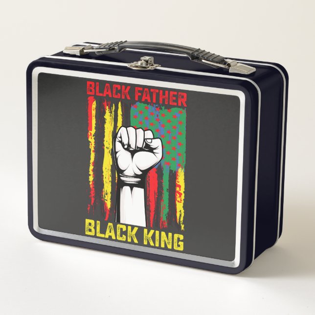 Juneteenth Black Father Day Dad King Celebrating F Metal Lunch Box (Front)