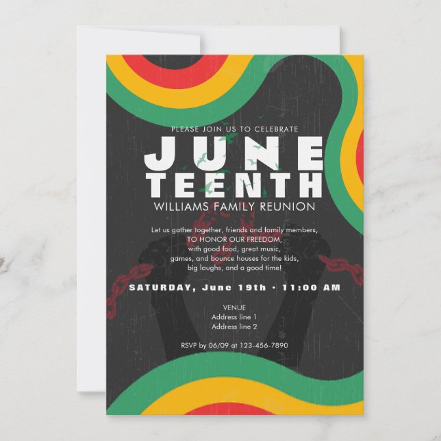 Juneteenth Black History 1865 Freedom Celebration Invitation (Front)