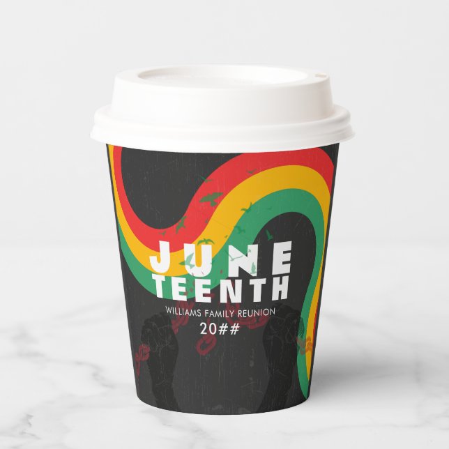 Juneteenth Black History 1865 Freedom Celebration Paper Cups (Front)