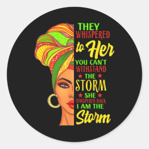 Juneteenth Black History African Woman Afro I Am T Classic Round Sticker