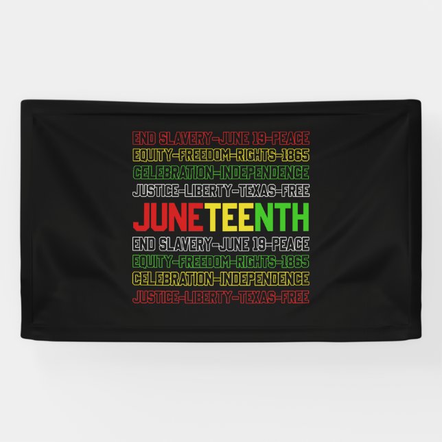 Juneteenth Black History Afro American African Banner (Horizontal)