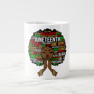 Juneteenth, black history month, kwanza, melanin, large coffee mug