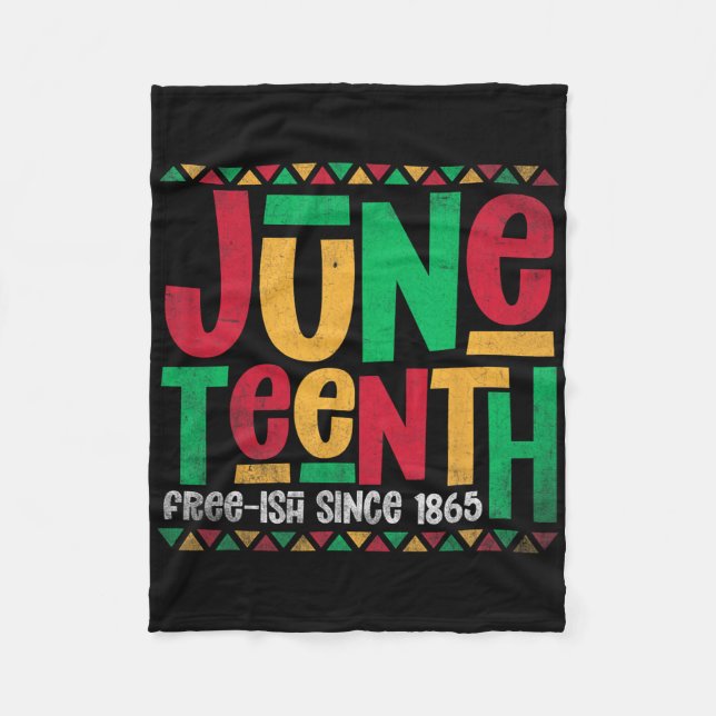 Juneteenth Black History Pride Celebrating Afro Fr Fleece Blanket (Front)