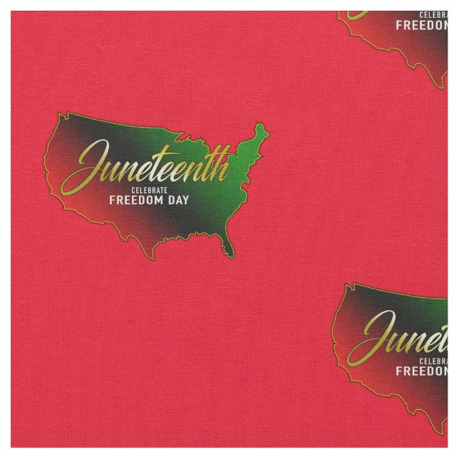 Juneteenth Black Independence Day Fabric (Close Up)