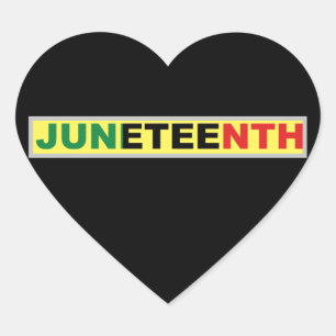 Juneteenth Black Independence Day Heart Sticker