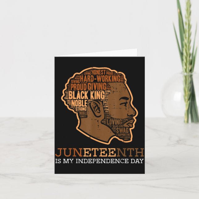 Juneteenth Black King Independence Day Melanin Dad Card (Front)