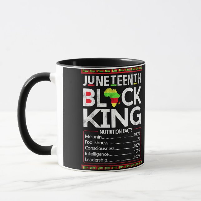 Juneteenth Black King Melanin Dad Fathers Day Mug (Left)