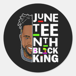 Juneteenth Black King Melanin Father Dad Men Son D Classic Round Sticker