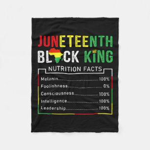 Juneteenth Black King Melanin Fathers Day Men Boys Fleece Blanket