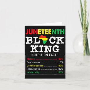 Juneteenth Black King Nutrition Facts Father's Day Card