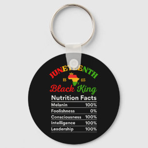 Juneteenth Black King Nutrition Facts Melanin Prid Keychain