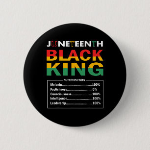 Juneteenth Black King Nutritional Facts Black Hist 2 Inch Round Button