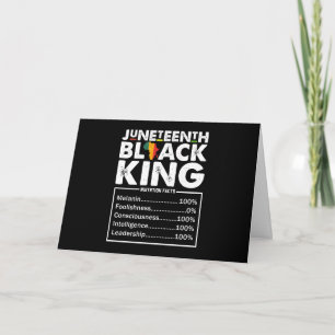 Juneteenth Black King Nutritional Facts Melanin  Card