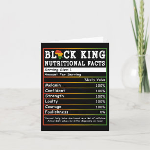 Juneteenth Black King Nutritional Facts Melanin Me Card