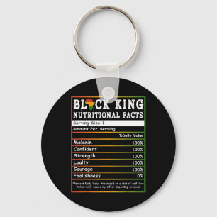 Juneteenth Black King Nutritional Facts Melanin Me Keychain