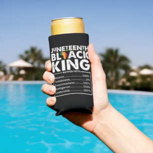 Juneteenth Black King Nutritional Facts Melanin  Seltzer Can Cooler