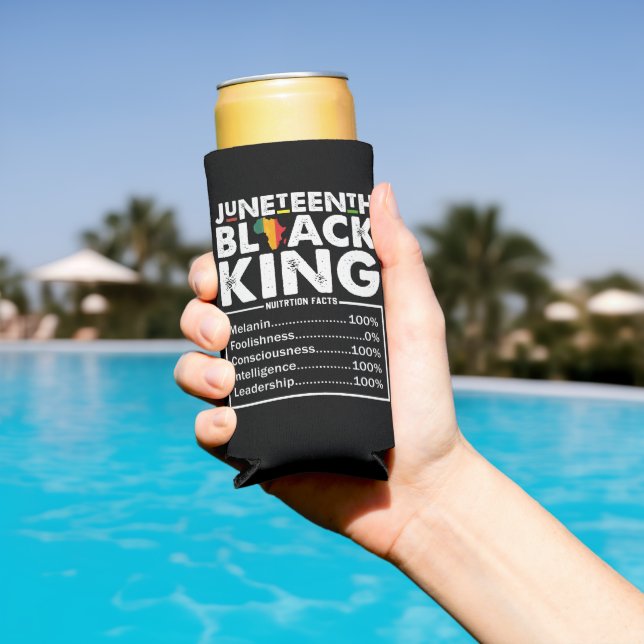 Juneteenth Black King Nutritional Facts Melanin  Seltzer Can Cooler (In Situ Pool)