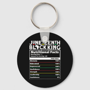 Juneteenth Black King Nutritional Facts Men's June Keychain
