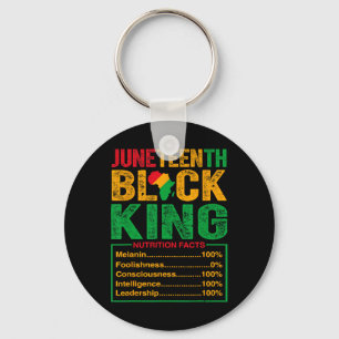Juneteenth Black King Nutritional Facts Pride Afri Keychain