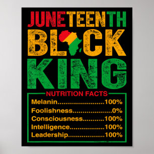 Juneteenth Black King Nutritional Facts Pride Afri Poster