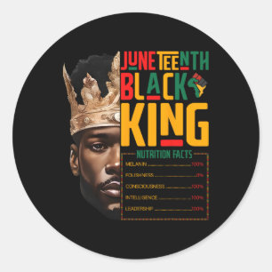 Juneteenth Black King Pride African Nutritional Fa Classic Round Sticker