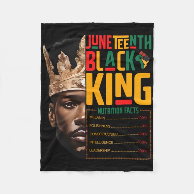 Juneteenth Black King Pride African Nutritional Fa Fleece Blanket (Front)