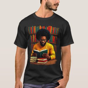 Juneteenth Black Man Reading Books T-Shirt