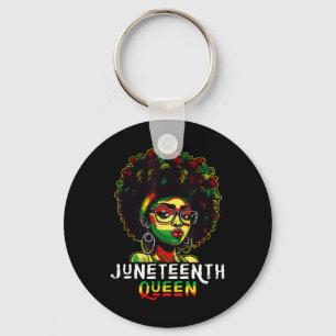 Juneteenth Black Melanin Queen Natural Afro Hair W Keychain